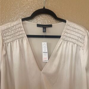 Express Cream V-Neck Blouse